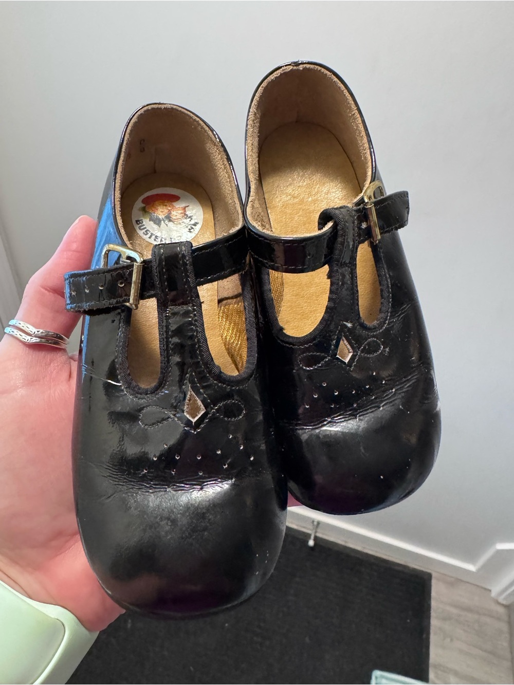 Buster Brown Black Patent T-Strap Girls Dress Shoes